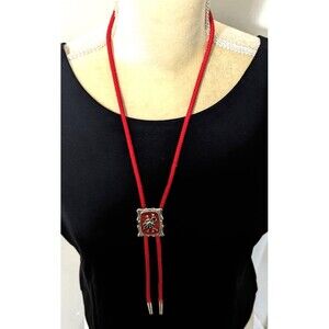 Vintage GemmyKelly red lariat dance clip Western swing dancing 34"